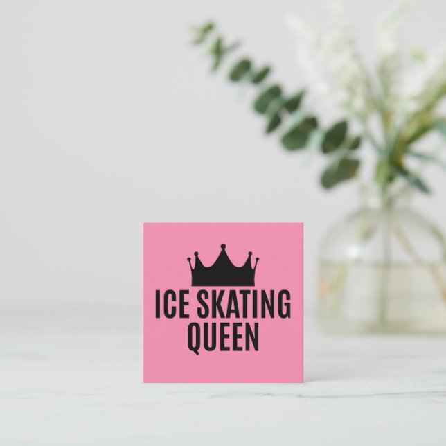 Tarjeta De Visita Cuadrada Reina del patinaje sobre hielo - Patinaje sobre hi (Anverso de pie)