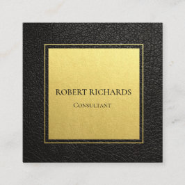 Tarjeta De Visita Cuadrada Relieve metalizado de oro elegante profesional del