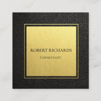 Tarjeta De Visita Cuadrada Relieve metalizado de oro elegante profesional del