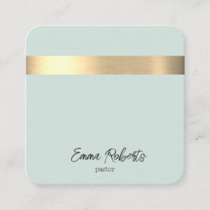 Tarjeta De Visita Cuadrada Relieve metalizado dorado azul Rústico Faux Jesucr