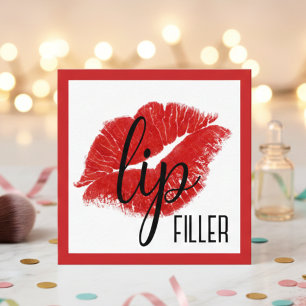 Tarjeta De Visita Cuadrada relleno de labios, maquillador