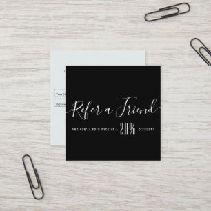Tarjeta De Visita Cuadrada remisión personalizada de script moderno