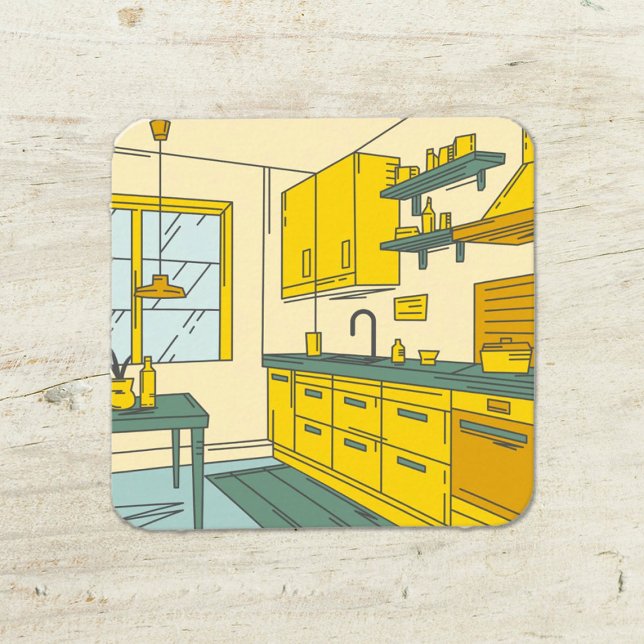 Tarjeta De Visita Cuadrada Remodelación de la cocina (Kitchen renovation cards)