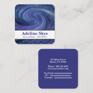 Tarjeta De Visita Cuadrada Remolino celestial brillante