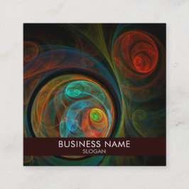 Tarjeta De Visita Cuadrada Renacer Azul Abstrato Arte Profesional
