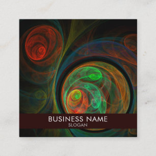 Tarjeta De Visita Cuadrada Renacer Green Abstract Art Professional