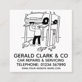 Tarjeta De Visita Cuadrada Reparación y servicio de automóviles