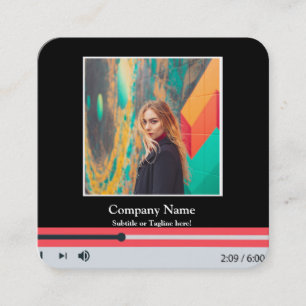 Tarjeta De Visita Cuadrada Reproductor de música de código QR moderno lista d