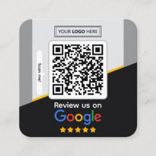 Tarjeta De Visita Cuadrada Reseñas de Google Código QR del enlace de reseña