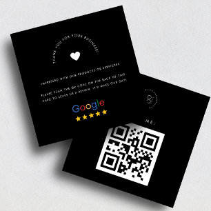 Tarjeta De Visita Cuadrada Reseñas de Google Negocio Personalizado Código QR