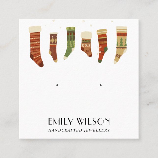 TARJETA DE VISITA CUADRADA RESERVAS DE NAVIDADES FESTIVOS ESTUDIADAS CON VIST (Anverso)