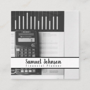 Tarjeta De Visita Cuadrada Responsable de Planificación Financiera Gestión de