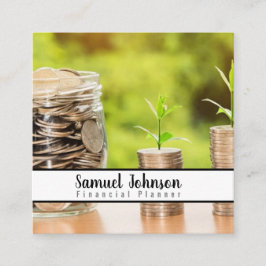 Tarjeta De Visita Cuadrada Responsable de Planificación Financiera Gestión de