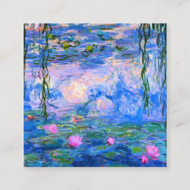 Tarjeta De Visita Cuadrada Restauración de Water Lilies Claude Monet (Anverso)