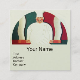 TARJETA DE VISITA CUADRADA RESTAURANTE CHEF COOKING FOOD,CATERING MONOGRAM
