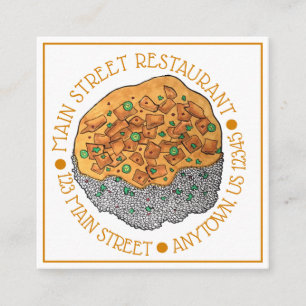 Tarjeta De Visita Cuadrada Restaurante de cocina india Chicken Korma