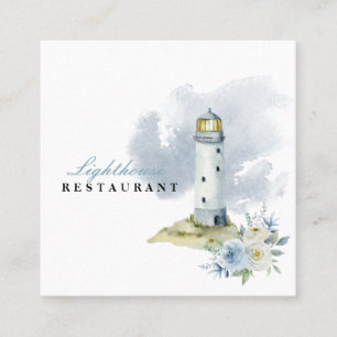 Tarjeta De Visita Cuadrada Restaurante Lighthouse 