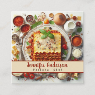 Tarjeta De Visita Cuadrada Restaurante Sous Chef Personal