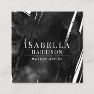 Tarjeta De Visita Cuadrada Resumen artista moderno de maquillaje negro