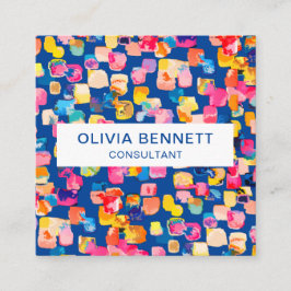 Tarjeta De Visita Cuadrada Resumen brillante colorido
