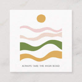 Tarjeta De Visita Cuadrada Resumen cita motivacional toma el camino alto