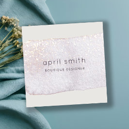 Tarjeta De Visita Cuadrada Resumen Color de agua del cepillo lilac dorado bri