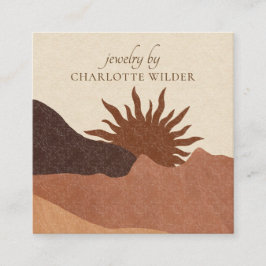 Tarjeta De Visita Cuadrada Resumen de arena de Boho Terracotta Autobús de joy