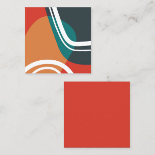 Tarjeta De Visita Cuadrada Resumen de colores retro