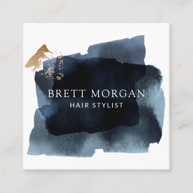 Tarjeta De Visita Cuadrada Resumen de estilo de cabello negro ahumado (Anverso)