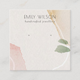 Tarjeta De Visita Cuadrada Resumen de la pantalla de Rubor Earthy Green Stud 