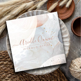 Tarjeta De Visita Cuadrada Resumen de las formas de acuarela de la tierra mod