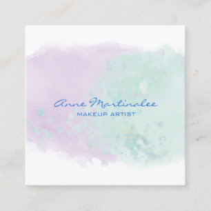 Tarjeta De Visita Cuadrada Resumen de Lavender y Aqua Square Business Card