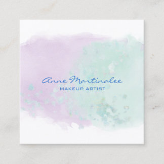 Tarjeta De Visita Cuadrada Resumen de Lavender y Aqua Square Business Card