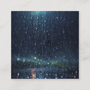 Tarjeta De Visita Cuadrada Resumen de lluvia mágica, universo, estrellas