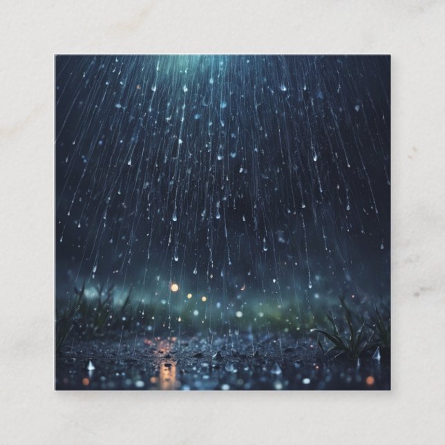 Tarjeta De Visita Cuadrada Resumen de lluvia mágica, universo, estrellas (Anverso)
