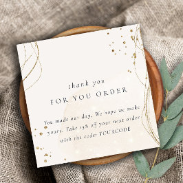 Tarjeta De Visita Cuadrada Resumen De Marfil Gold Gracias Por El Descuento De