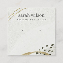 Tarjeta De Visita Cuadrada Resumen de marfil - negro de oro