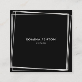 Tarjeta De Visita Cuadrada Resumen de Plata Marcos Profesionales Modernos