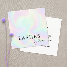 Tarjeta De Visita Cuadrada Resumen del arcoiris holográfico pastel irlandés