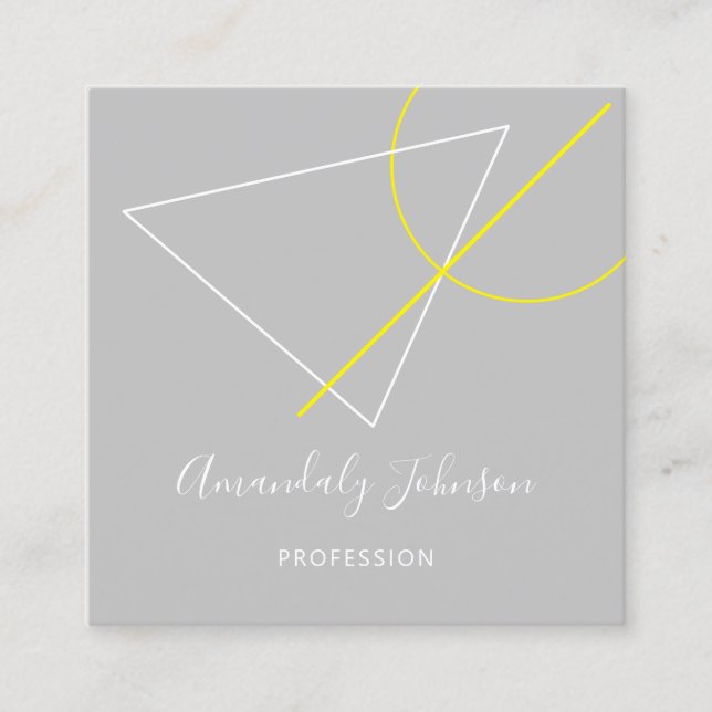 Tarjeta De Visita Cuadrada Resumen del DISEÑADOR DE ARCHTECT de Geometría Gri (Anverso)