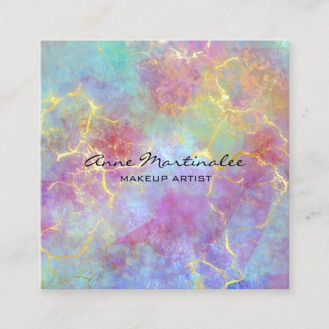 Tarjeta De Visita Cuadrada Resumen elegante Mármol (Anverso)