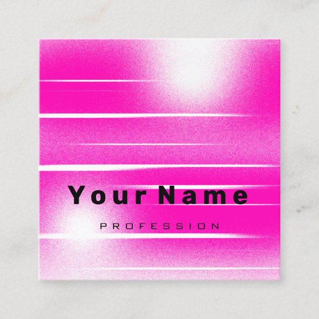 Tarjeta De Visita Cuadrada Resumen Fuchsia rosa profesional moderna (Anverso)