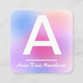 Tarjeta De Visita Cuadrada *~* Resumen inicial de moda QR LOGO FOTO Violeta