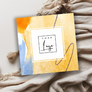 Tarjeta De Visita Cuadrada Resumen Logo de Arte Artístico de color azul amari