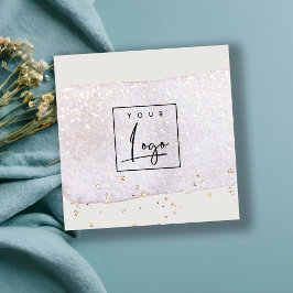 Tarjeta De Visita Cuadrada Resumen Logotipo de acuarela del cepillo de oro
