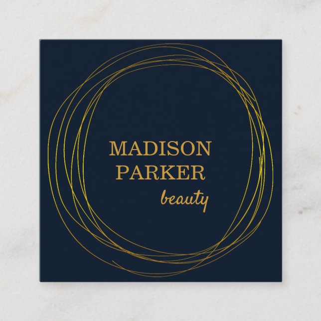 Tarjeta De Visita Cuadrada Resumen moderno Faux Rosa Gold (Anverso)