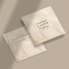 Tarjeta De Visita Cuadrada Resumen Natural Elegante Neutral