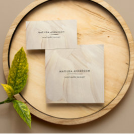 Tarjeta De Visita Cuadrada Resumen Natural Elegante Neutral Simple