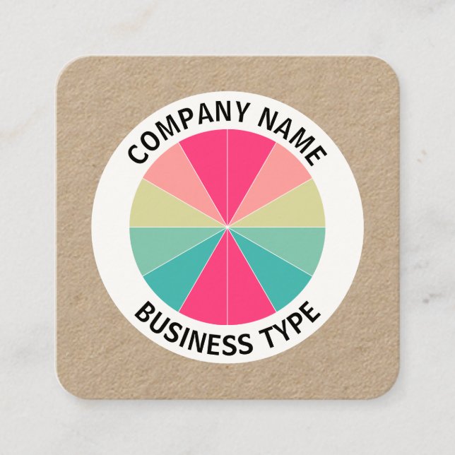 Tarjeta De Visita Cuadrada Resumen Pie 01 - kraft (Anverso)