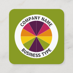 Tarjeta De Visita Cuadrada Resumen Pie 02 - Verde #809711